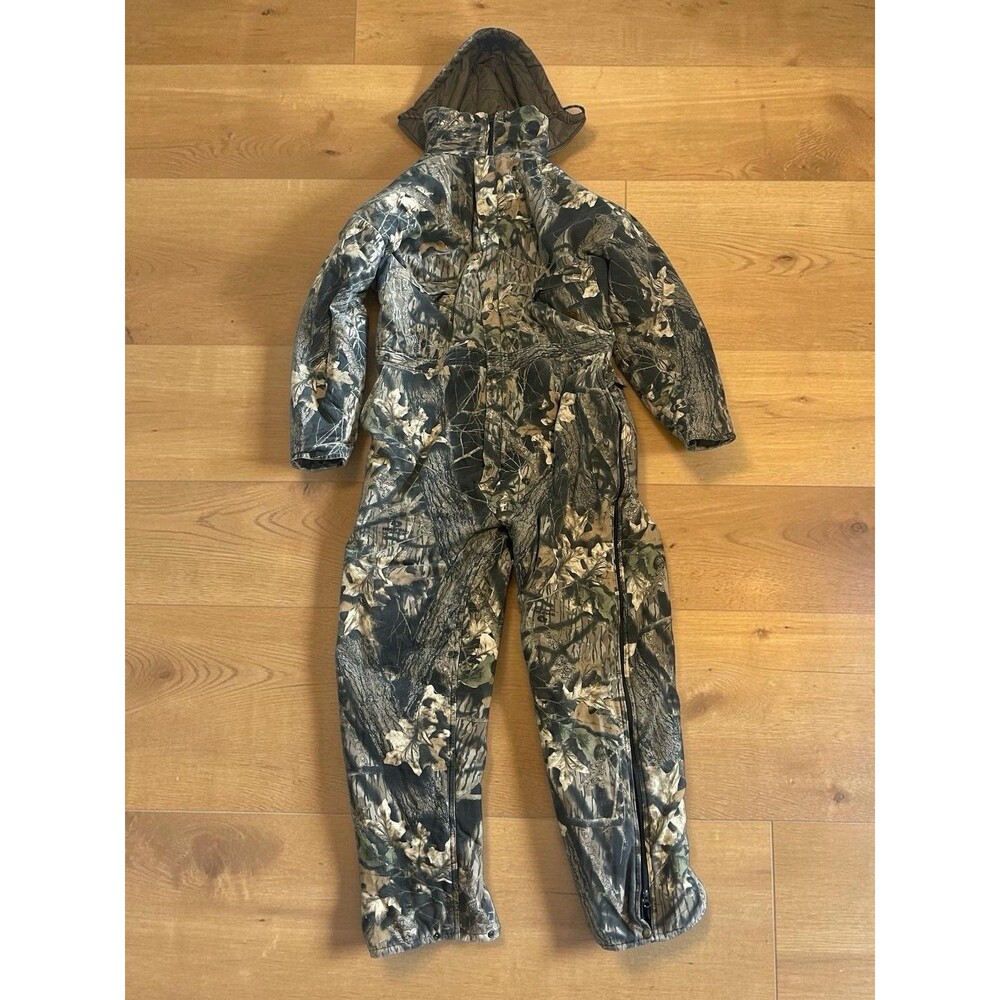 Men's 3XL Tall Cabelas Camo Coveralls/1-Piece Zip Legs & Hood Insulated
